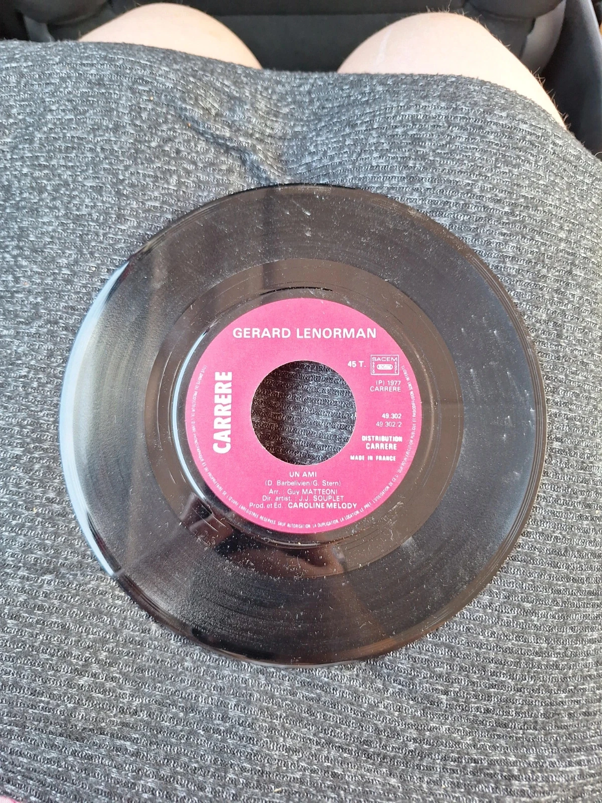 45RPM Vinyl Gérard Lenorman Elles S'en Vont Les Amours Un Ami 1977 Carrere – photo 4
